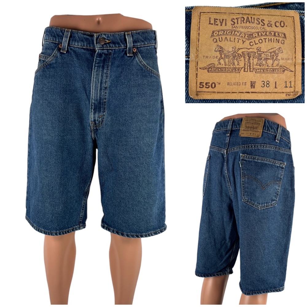 Vintage Levis 550 Mens Jean Shorts 36 (actual) Blue Denim  Made In USA 1998 Rare
